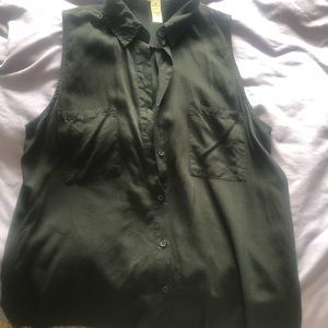 Black button down tank top